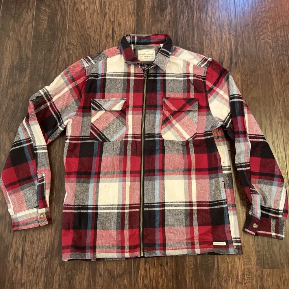 Original Weatherproof Vintage Long Sleeve Flannel Zip Up Shirt
